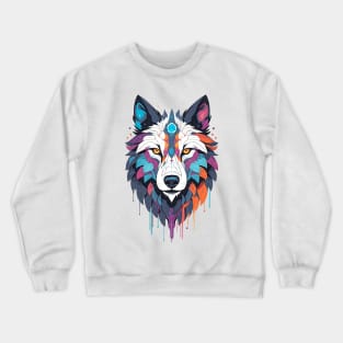 Abstract Fantasy Wolf Crewneck Sweatshirt